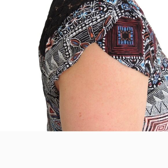 MANDEE Tribal Geometric Pattern Blouse L - Picture 5 of 7